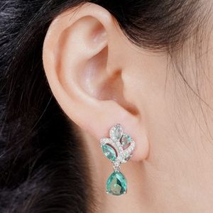 CZ stunning earrings blue and silver.